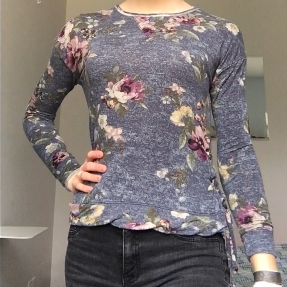 Grey floral long sleeve